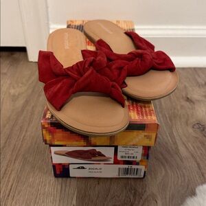 Jeffrey Campbell - Zocalo Knot Front Red Suede Slide Sandal
